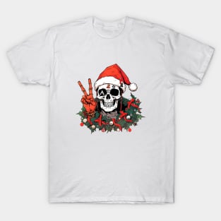 Christmas Celebration with a Skull Twist T-Shirt